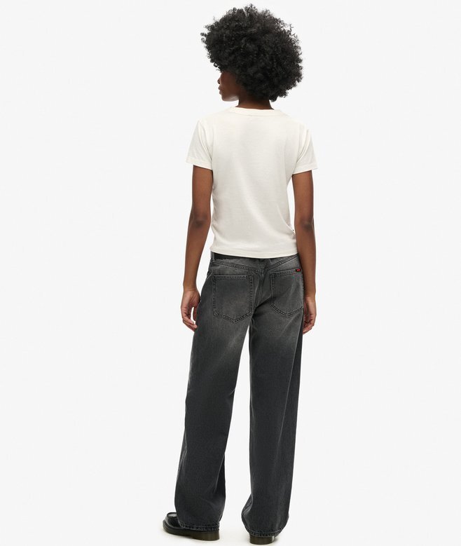 Jeans med medelhög midja och vida ben - Bild 4