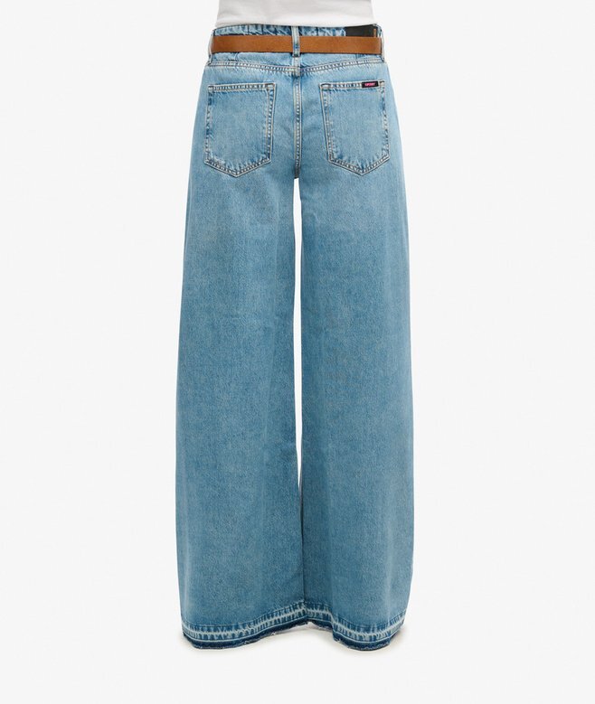 Jeans med vid ben och rå kant - Bild 4