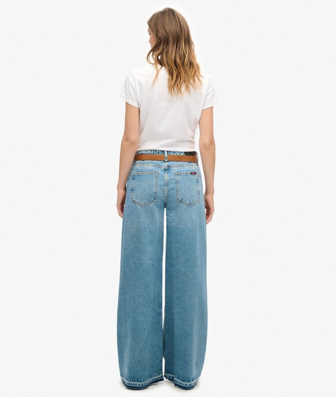 Jeans med vid ben och rå kant - Bild 6