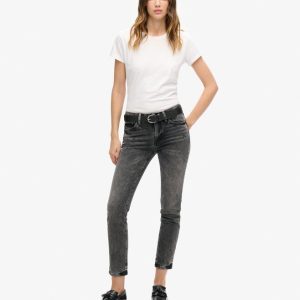 Slim-fit-jeans i Organic Cotton med medelhög midja