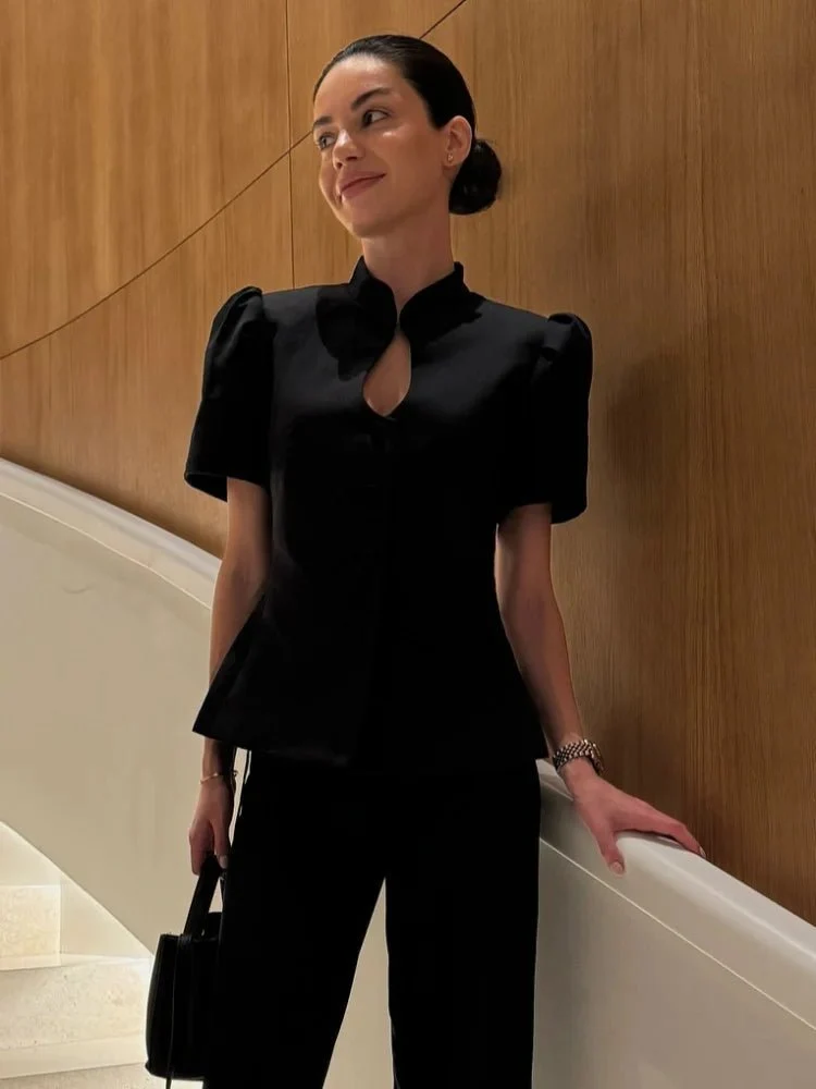Cosima topp med ståkrage - Bild 4