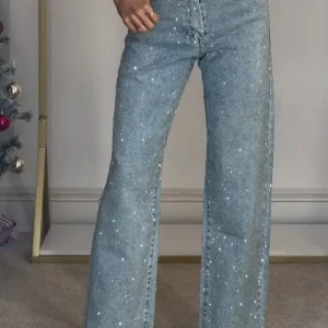 Mica Högmidjade Glitterjeans