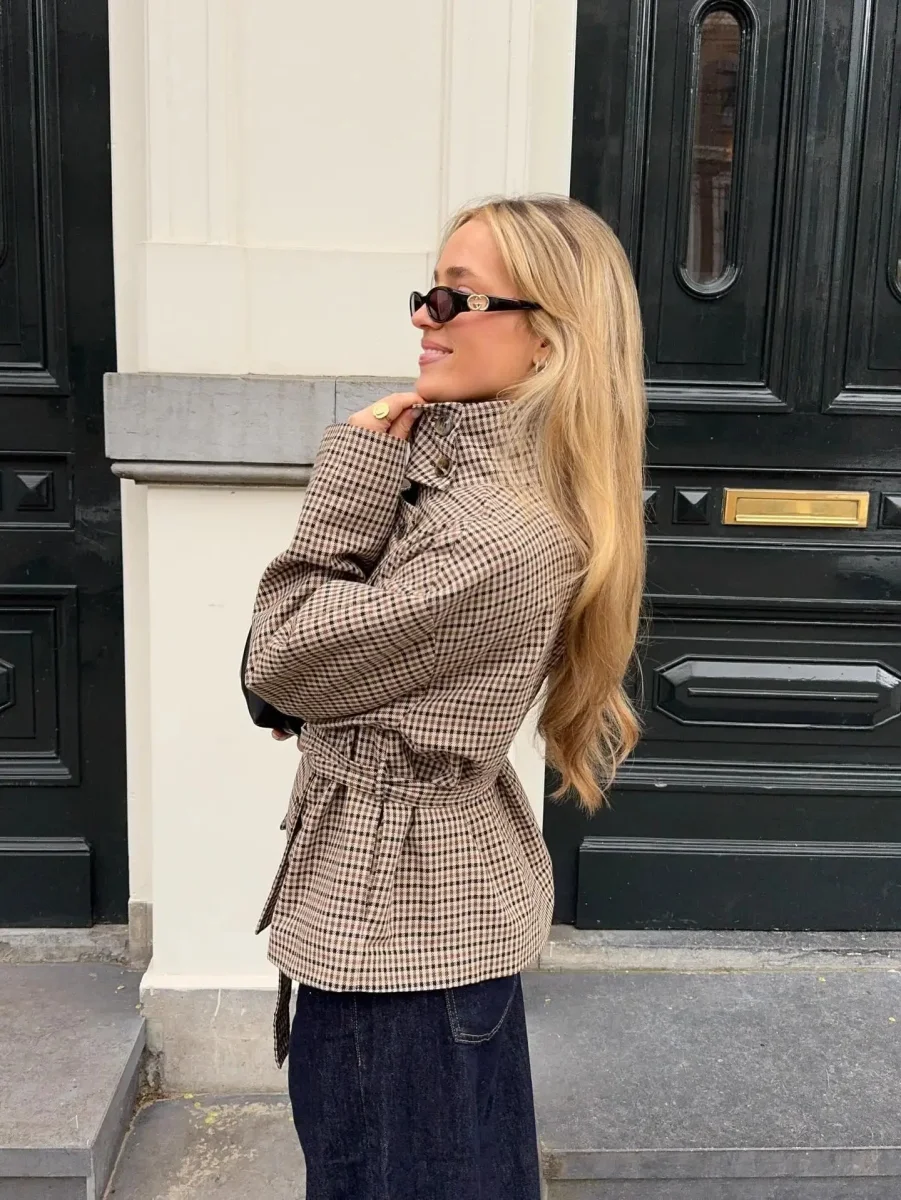 Mila rutig trenchcoat - Bild 5