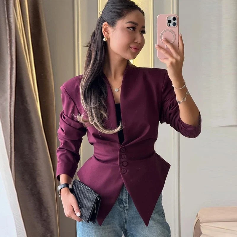 Patricia strukturerad kavaj med markerad midja - Bild 6