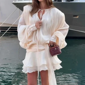Yvanna Volang Chiffon Miniklänning